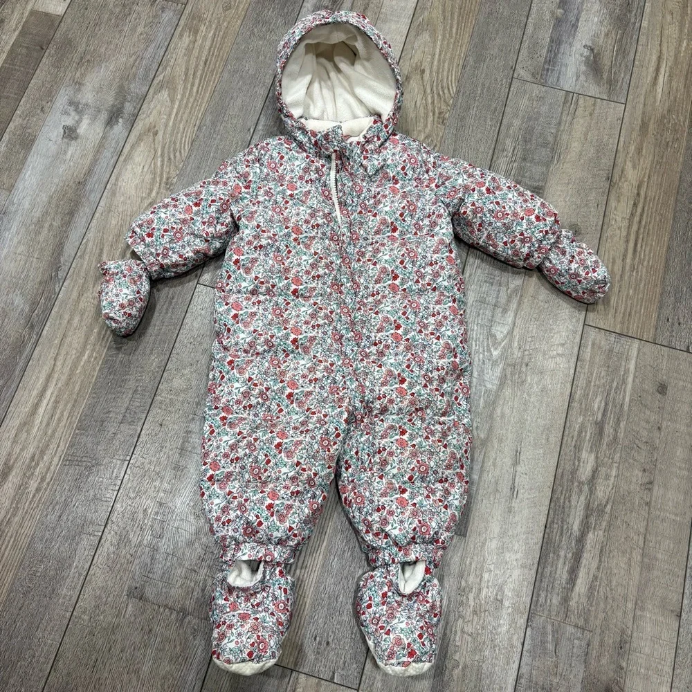 GAP baby snowsuit 6-12 months floral